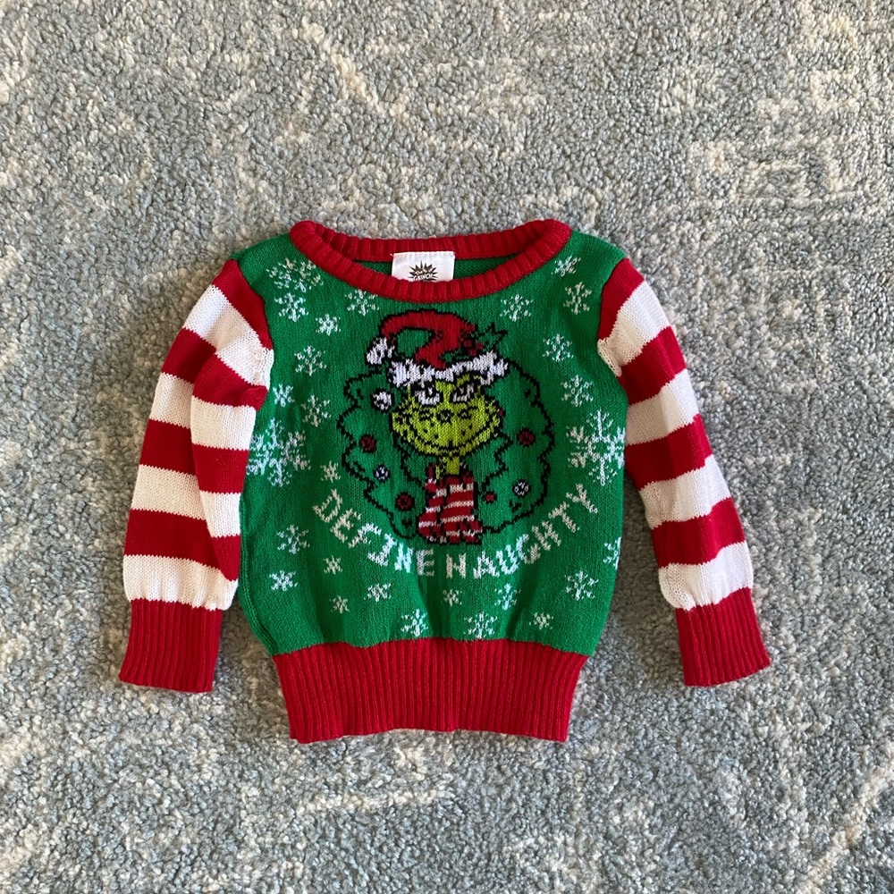 Baby The Grinch 'Define Naughty' Pullover Sweater - Green 3-6 months